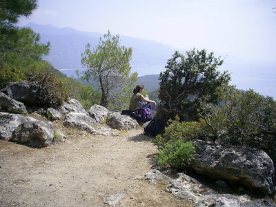 [Photo: Ayse contemplates the sea]