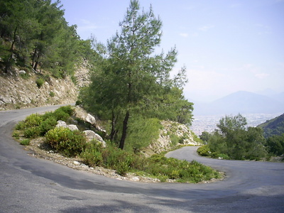 [Photo: hairpin turn]