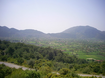 [Photo: Kaya Köyü from a distance]