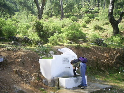 [Photo: roadside fountain]