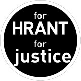  [lollipop sign: “for HRANT for justice”] 